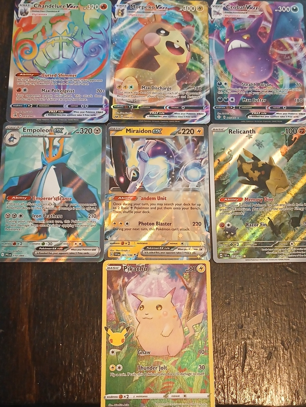 Authentic Real Pokemon Cards Ex, Vmax And Holos